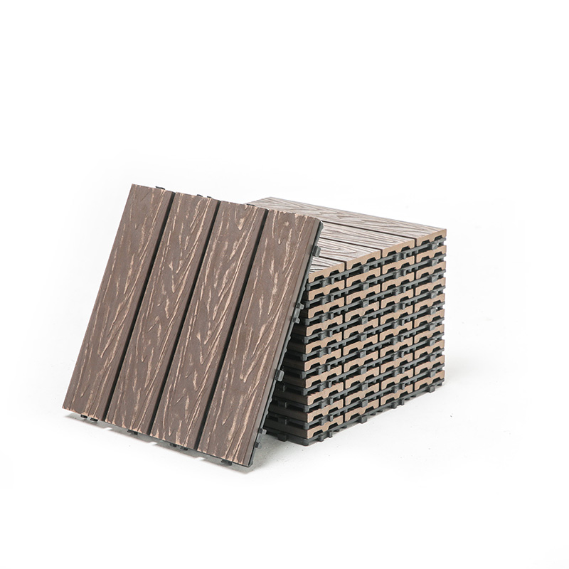Wood Grain WPC Interlocking Deck Flise til havebalkoner
